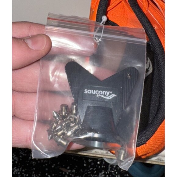 Saucony Spitfire 4 Mens Track & Field Sprint Spikes Size 11.5 Orange Black - Picture 9 of 9